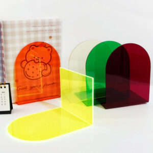 Neon Acrylic Bookends - Bright Desktop Shelf Organizer