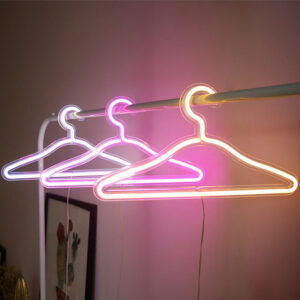 USB LED Neon Clothes Hanger - Decorative Light-Up Wall Hanger