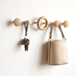Pin Dot Wood Wall Hooks - Minimal Coat & Key Hangers