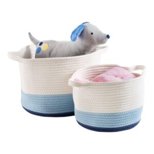 Ombre Cotton Rope Nesting Basket (Set of 2) - Blue and White