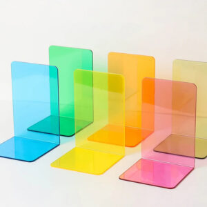Clear Acrylic Bookends - Minimal Desktop Shelf Supports