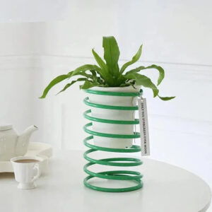 Spring Wire Planter Stand - Modern Metal Pot Holder